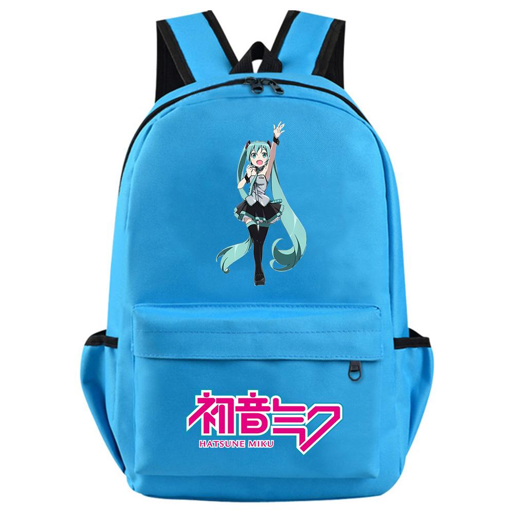 Anime Cartoon Hatsune Miku Printed Backpack for Teenager Student Girl Boy Bookbag Schoolbag Women Large Capacity Waterproof Travel Bag Gift Rucksak