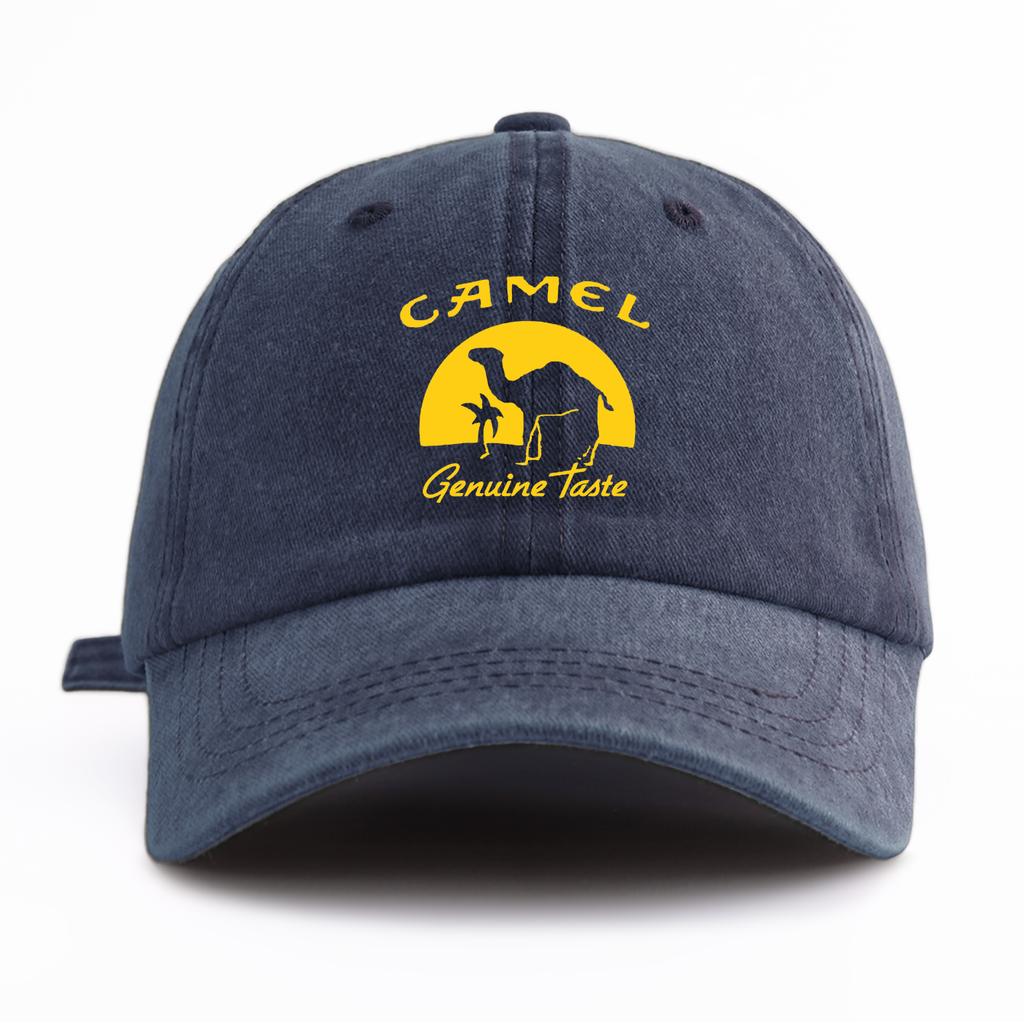 1pz Cappellino da Baseball Lavato con Stampa CAMMELLO per Adulti, Stile Retro Minimalista Casual Morbido Regolabile Cappello da Papà, Perfetto Come Regalo