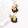 Retro Geometric Drip Oil Earrings: Women's Niche High-End European & American Luxury Studs