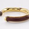 HERMES Bangle vintage Brown Plated Gold/leather 36.3g Women Used