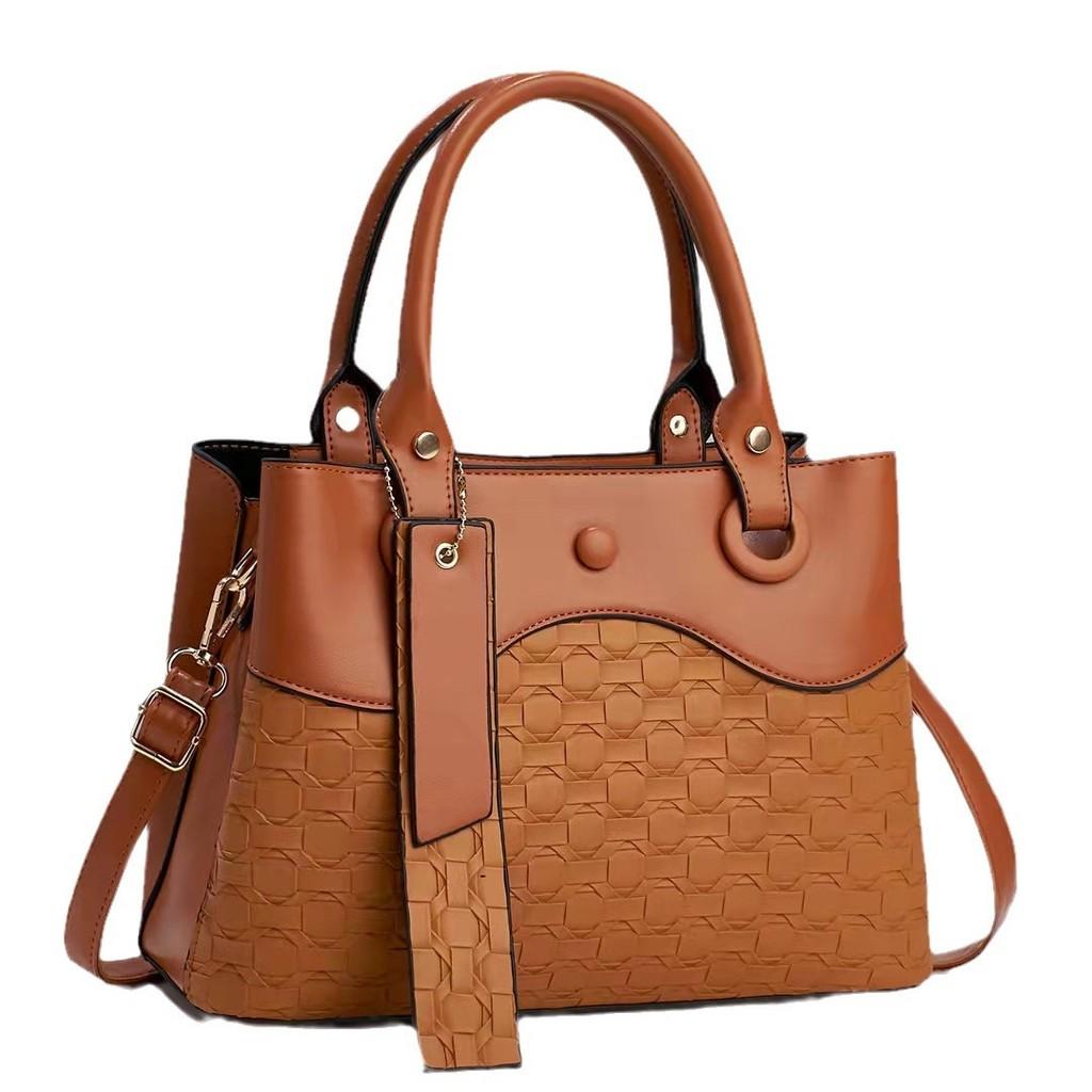 Pu Leather Handbag For Women With Large Capacity And Diamond Pattern For Daily Use