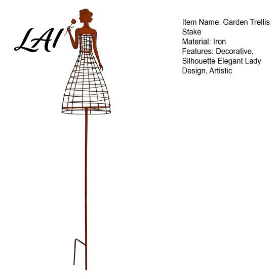Romantic Garden Decor Metal Elegant Lady Trellis for Climbing Plants Weatherproof Plant Support Stake Sculpture Flowers Decorative Woman Silhouette