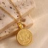 Necklace Stainless Steel Non-fading Plated 11k Hot-selling Gold Retro Head Pendant Titanium Steel Necklace