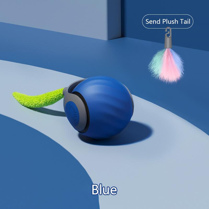 Cat Interactive Ball Toys Automatic Rolling Ball Faux Tail Rechargeable Smart Electric Pet Toy Dog Cat Teaser Training