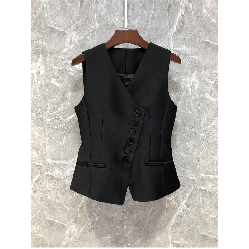 

Xiaozi Xixi Classy Short V-neck Vest Black S