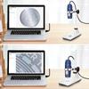 Jiusion HD 2MP USB Digital Microscope, 40x to 1000x Magnification, Portable Magnifying Endoscope Camera with 8 LEDs, Aluminum Alloy Stable Stand, OTG,