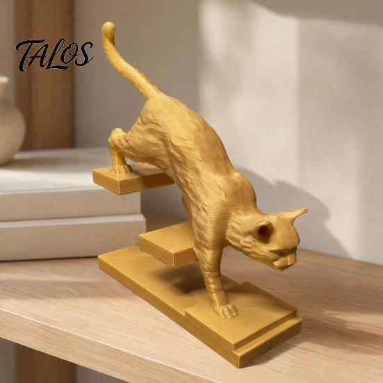 Talos 3D Printed Cat Dog Figurine, Stair Animal Sculpture, Cat/Dog Shape Stepping Artistic Desktop Ornament Gift