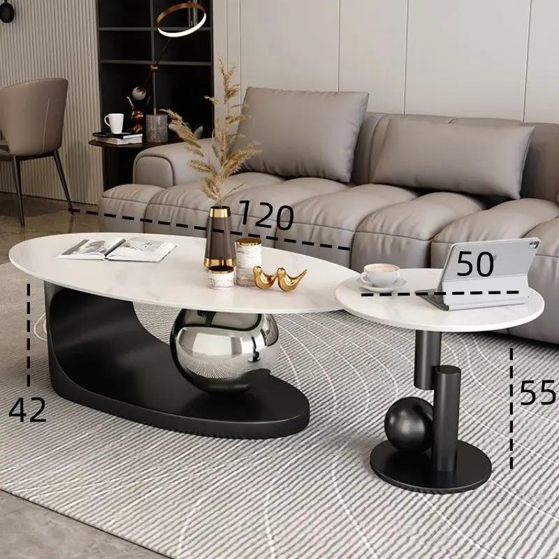 Italian Slate Coffee Tables Round Luxury Minimalism Living Room Coffee Tables Modern Simplicity Muebles Nordic Furniture