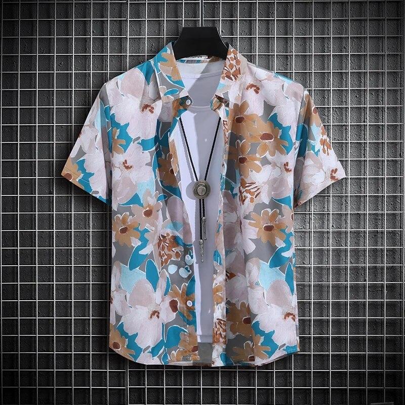 Men's Tropical Short Sleeve Fashion Printed Shirt  Unisex  Casual Tops