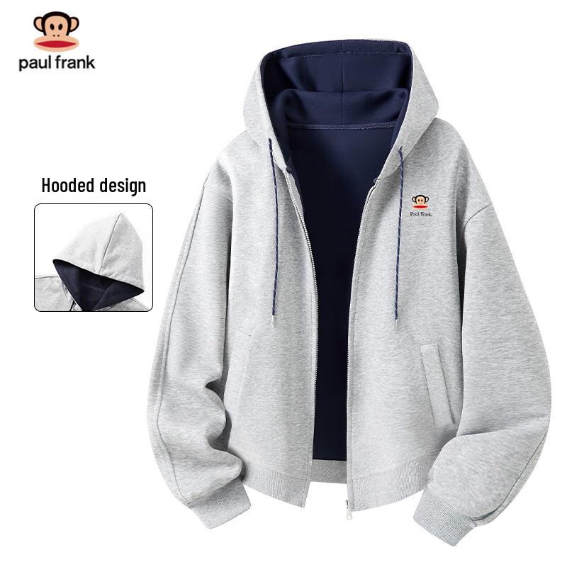 Paul Frank Men s Solid Hooded Zip-Up Jacket L