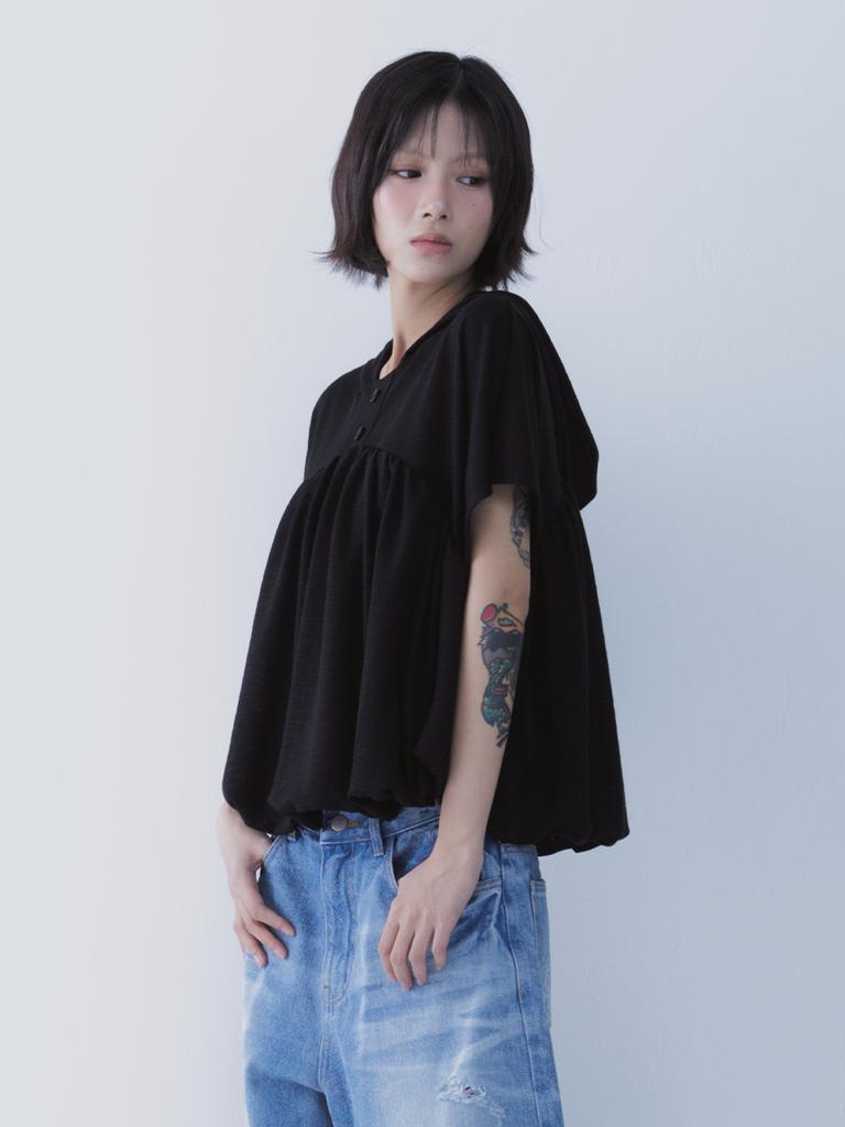 SETSETSET Balloon Hoodie Black