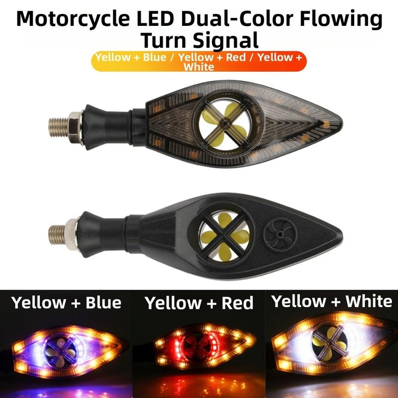 Motorrad LED Blinkerlicht 12V Zweifarbig Fließendes Wasser Blinker Fahrlicht Tagfahrlicht IPX6 Wasserdicht