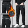 Autumn and Winter Plus Velvet Thick Cotton Elastic Casual Pants Men's Fashion Multi-bag Tooling Straight Trousers
