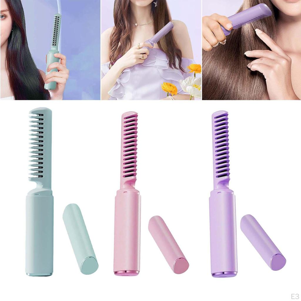 Hair Straightening Brush with Quick Heat And USB Charging for Women