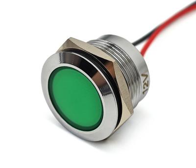 2 Pcs LED Off-Road Dashboard Indicator Light 22mm Green