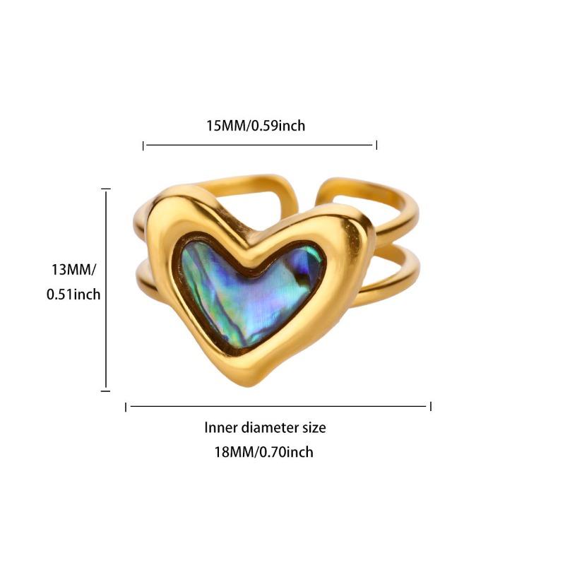 Simple Stainless Steel Gold-plated Butterfly Love Zircon Geometric Ring Female Personality Versatile Ring