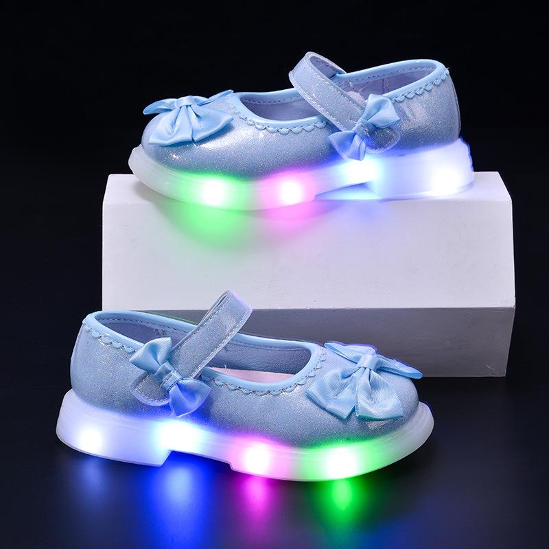 Leuchtende Prinzessinnen-Schleifen-Schuhe für Kinder - Auftrittsschuhe für Kleinkinder & Mädchen