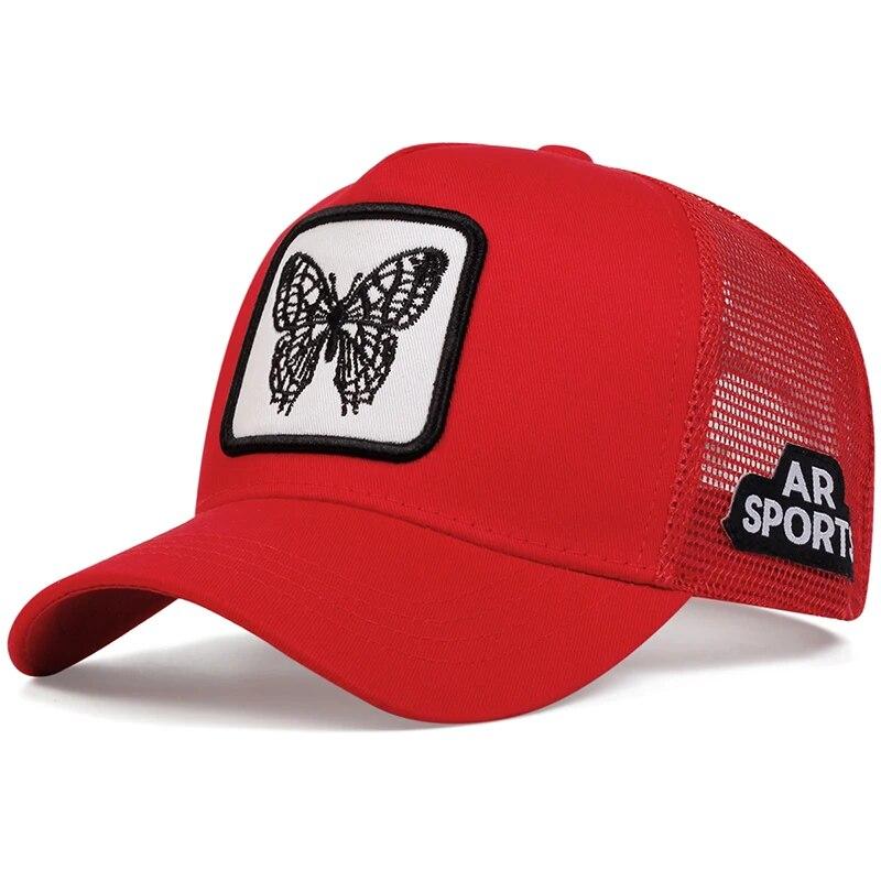 Unisex Butterfly Embroidery Baseball Net Caps Spring And Summer Outdoor Adjustable Casual Hats Sunscreen Hat