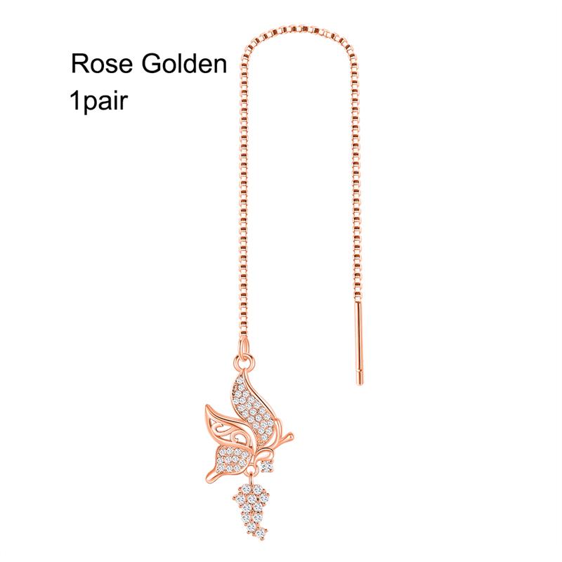 

UMCHO Длинные серьги-капли с кисточками и бабочками, цветные модные женские серьги, ювелирные изделия, подарки для девочек, подвеска, висячие серьги розового золота