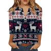 Women's T Shirt Print Button 3/4 Sleeve Daily Weekend Fashion Basic V- Neck Regular Top