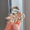 Korean version of fashion cute alloy crystal swan brooch pin brooch clothing accessories men and women