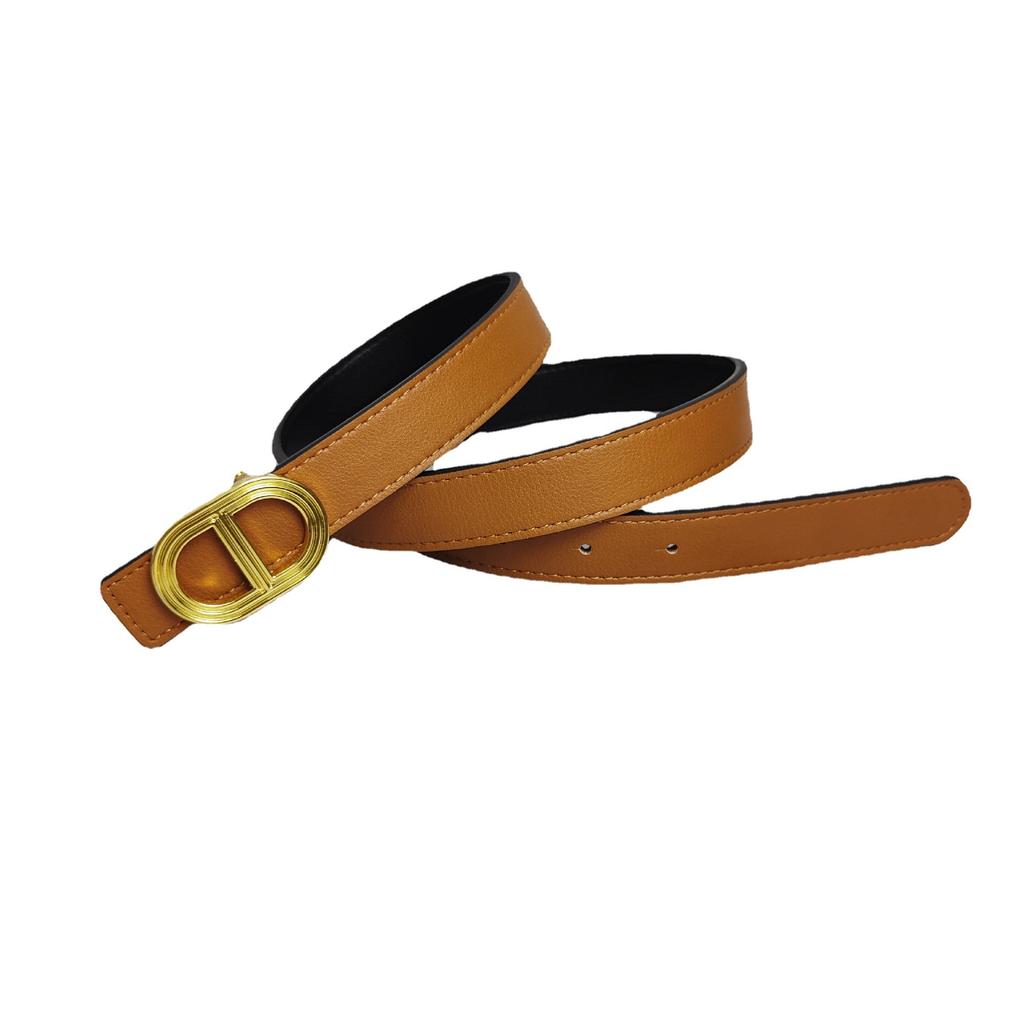 H Home Belt Women'S Decorative Belt Women'S Cowhide Simple Oval Casual Business Suit Jeans With Women