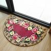 Retro 3D Rose Semi-Circle Floor Mat Entrance Entrance Welcome Door Mat Soft Non-Slip Bedroom Carpet Home Decoration