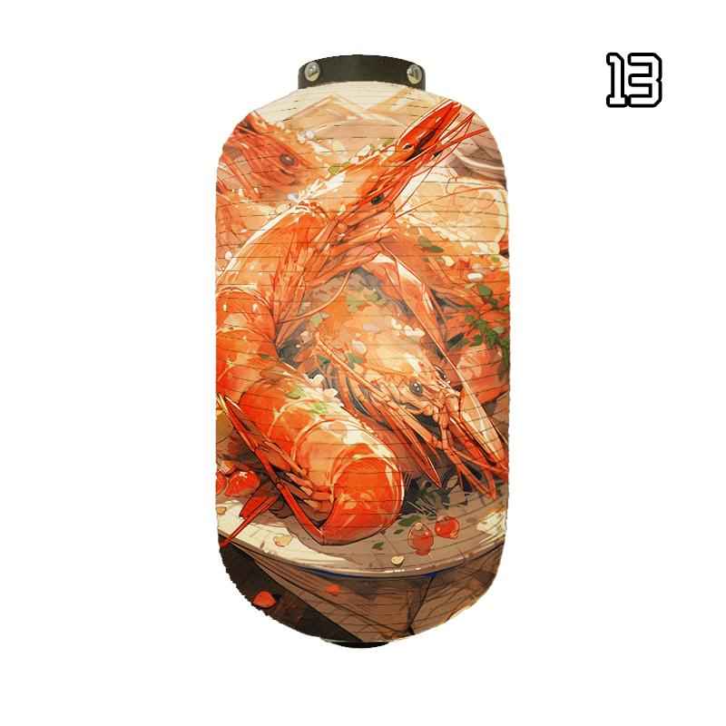 Japanese Style Paper Lantern Beautiful Crab Shrimp Printed Lanterns Sushi Hotpot Izakaya Restaurant Bar Advertising Lantern