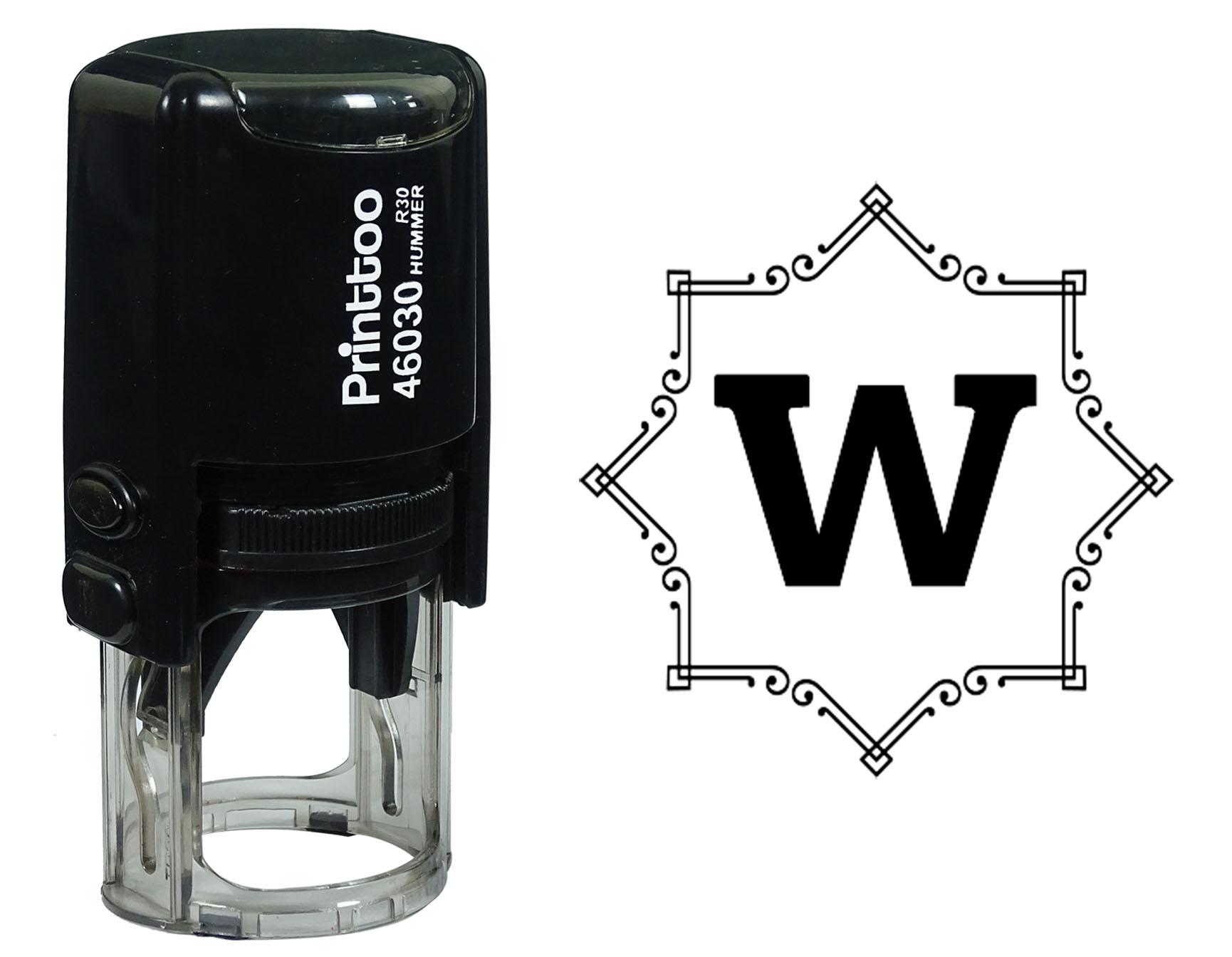 

Printtoo Octagon Celtic Swirl Frame Alphabet W Monogram Self Inking Rubber Stamp Office 30 mm Diameter (Approx) чёрный