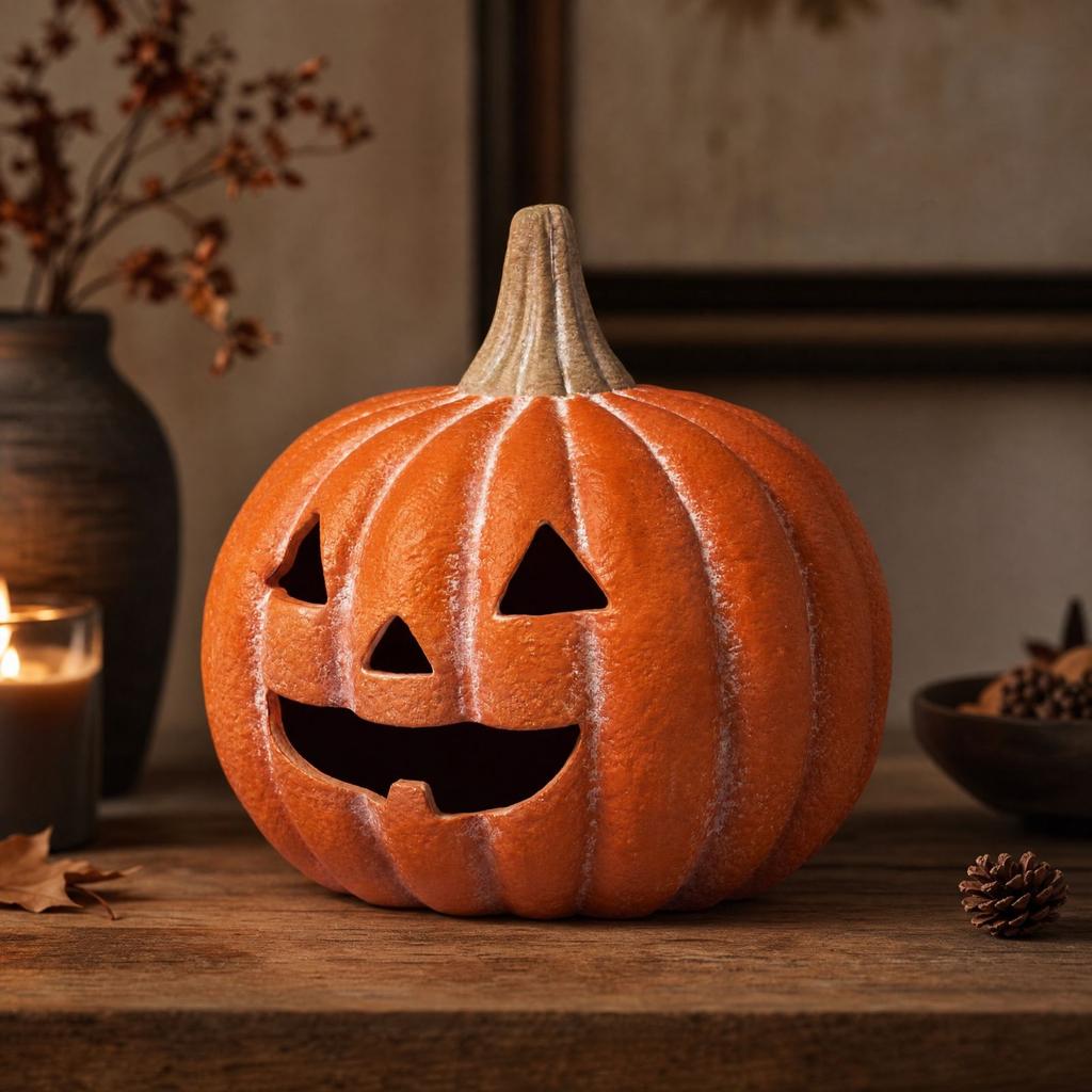 Pumpkin Resin Figurine Fall Decor for Tabletop Shelf