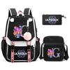 3Pcs/set Anime Cartoon 26 English Letter Printed Backpack with Shoulder Bag for Teenager Student Girl Boy Bookbag Large Capacity Travel Bag Kid Gift