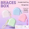 Denture Box Tray Case Drainage Design Dental Retainer Color Tray Storage Box Plastic Teeth Container False Teeth Protective
