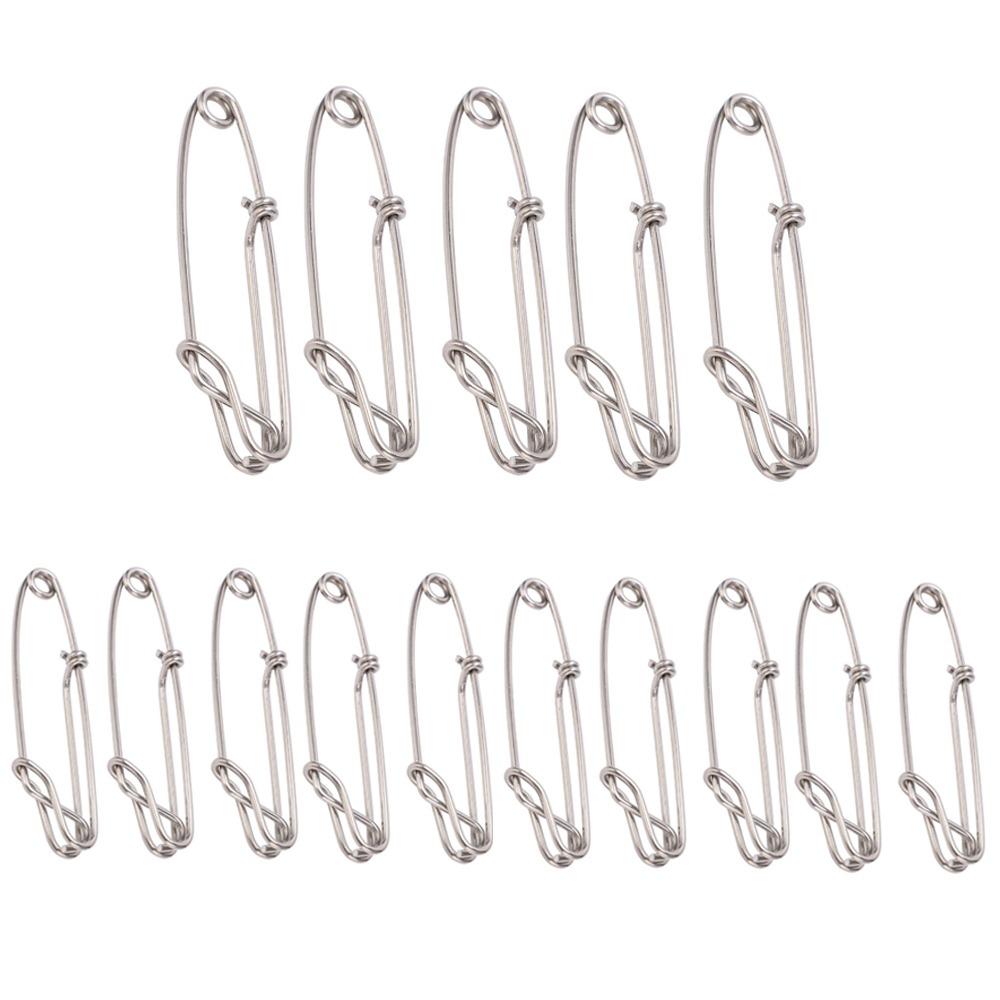 15PCS Open Eye Pin Long Line Clips Snap 2.0*80mm Fishing Snap Clip Portable Tuna Clip  Ocean Fishing 2.0*80