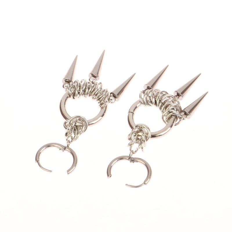Punk Style Spiked Earrings For Women Men Gothic Cone Pendant Earrings Y2K Grunge Dangle Jewelry Gift