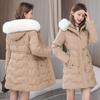 Winter new down cotton-padded clothes women's medium and long thickened warm cotton-padded clothes slim and thin waist jacket cotton-padded jacket