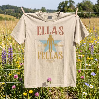 Ellas Fellas Vintage TShirt, Western Rodeo Graphic Tee, Country Music Lover Shirt, Trendy Nashville Southern Style, Concert Gift Her Him