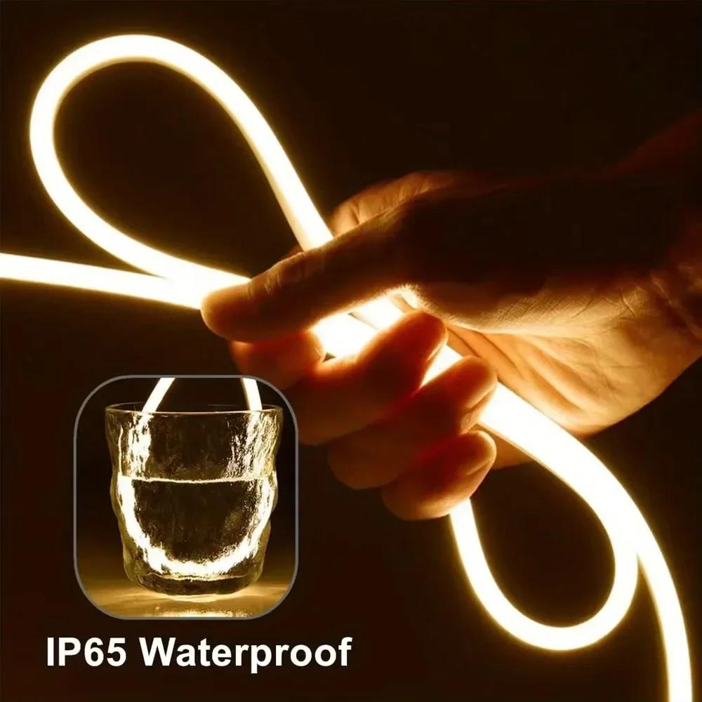 5V Neon LED Strip Light USB Powered Flexible Waterproof Silicone Tape with Touch/Hand Sweep Sensor Bedroom Hallway DIY Decor