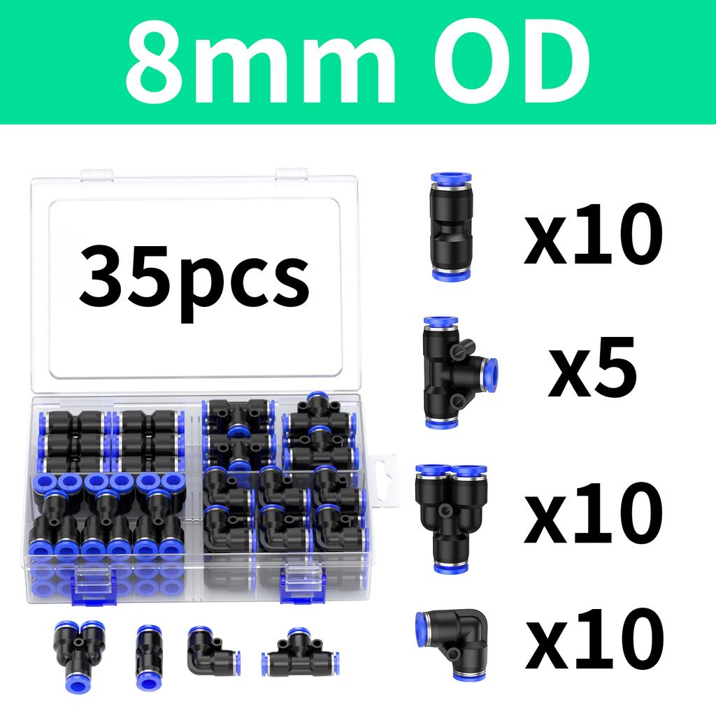 PU PE PV PY box 4/6/8/10/12/14/16mm pneumatic hose connector kit pneumatic quick release air hose push in connection accessories
