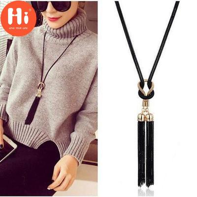 Hi Sweater Necklaces&Pendants Tassel Autumn Winter Sweater Chain Necklace Long Necklace Women Jewelry