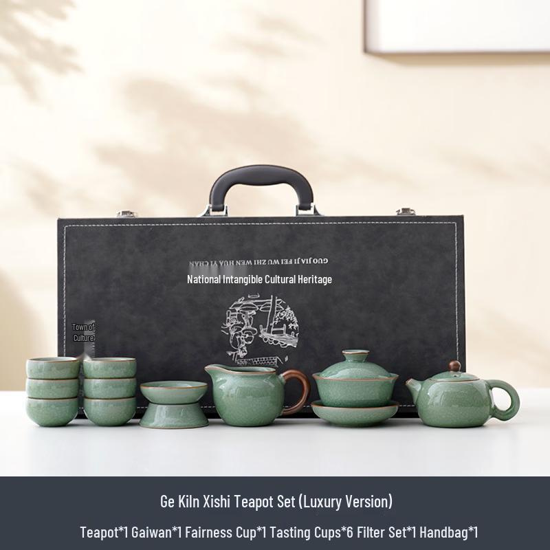 Ru Kiln Green Ice Crack Kung Fu Tea Set