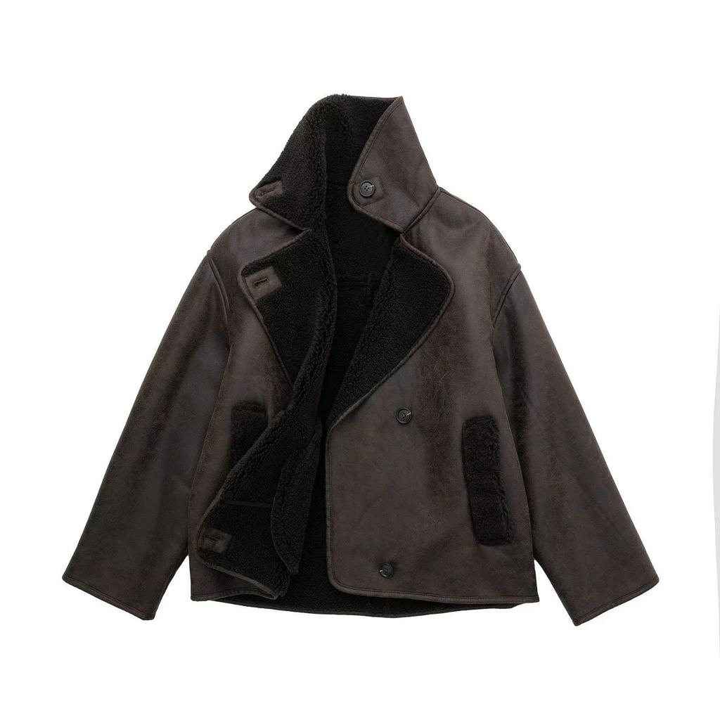 2026 Women's Shearling Suede Winter Coat - Thick, Warm, European & American Style, Loose & Short.
