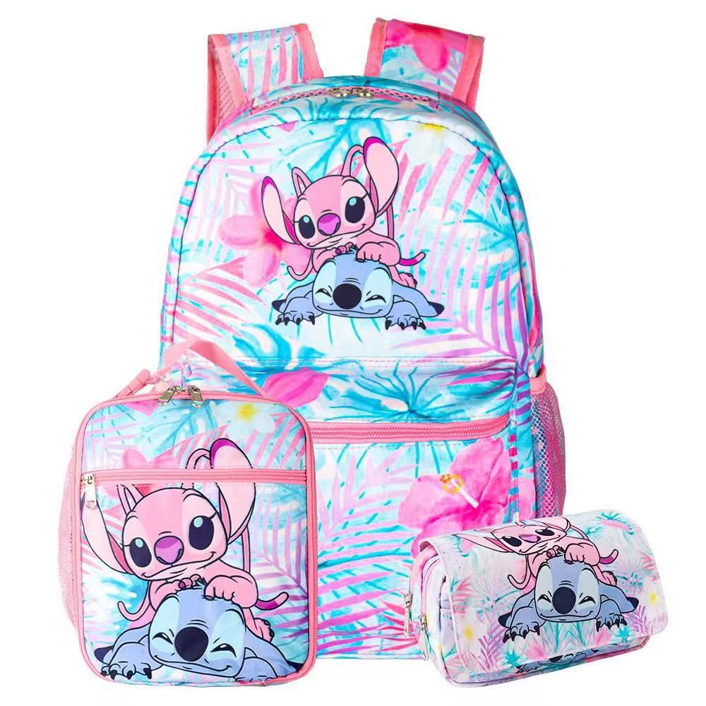 Disney Stitch trīsdaļīga mugursoma, moderna skolas