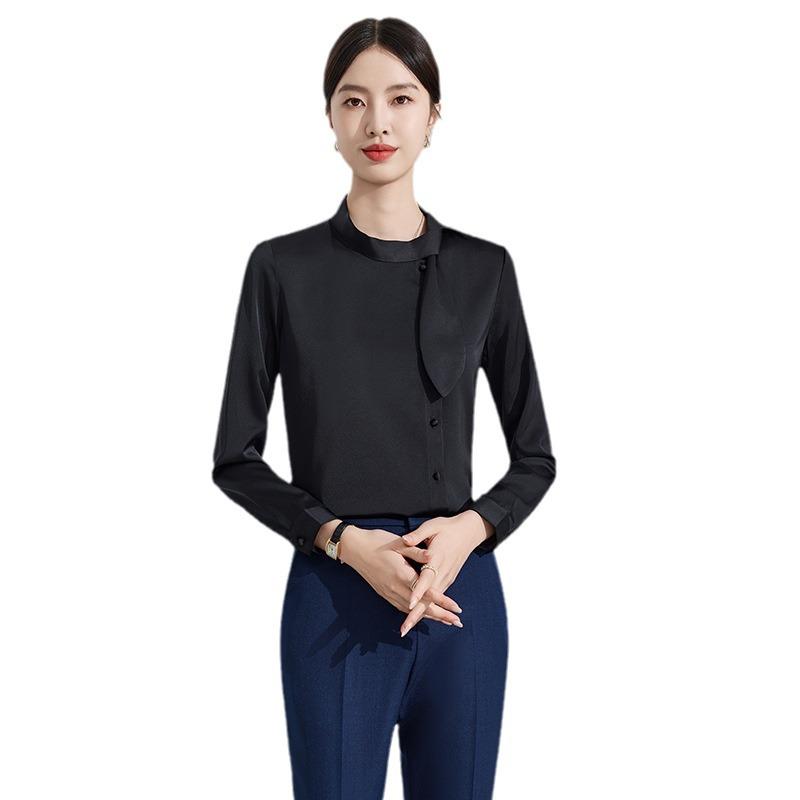 Women's 2024 Autumn Chiffon Long-Sleeve Professional Suit Shirt