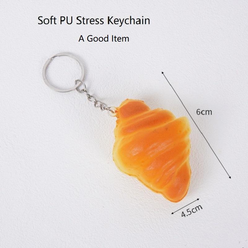 Simulation Fried Chicken Nugget Food Keychain Realistic Fake Chicken Hamburger Chips Bread Key Chain Bag Pendant Keyring