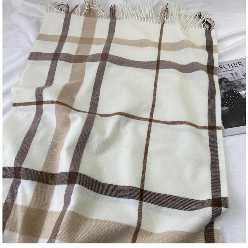 Scarf Women's Winter New Plaid Printing Tassel Imitation Cashmere Scarf Fashion Warm Shawl Scarf
