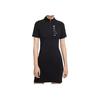 Sportswear Swoosh Casual Long Dress Half Zip Athletic Slim Fit Short Sleeve Dress Women Dresses Black CU5675-011