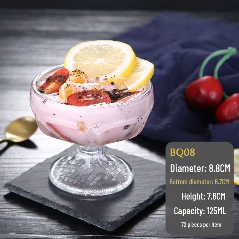 Elegant High-Foot Glass Cup for Desserts, Ice Cream, Cold Drinks, Milkshakes, Juice, and Popsicles