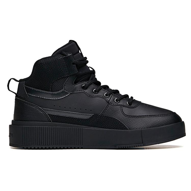 Anta Life Collection Abrasion Resistant Slip Resistant High top Skateboard Shoes Women's Black 922138011-5