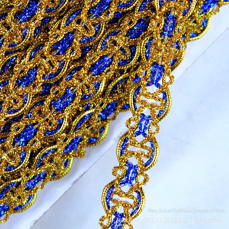 

Кружевная отделка из золотых и серебряных пайеток шириной 2 см - 18-метровая карта для аксессуаров одежды