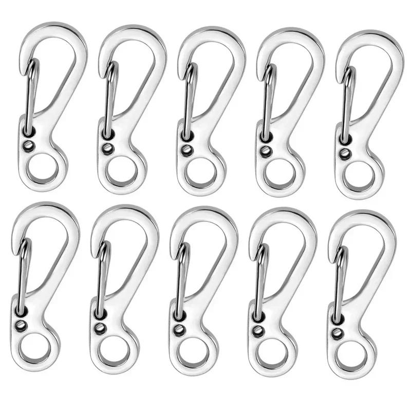10Pcs EDC Survival Climbing SF Spring Backpack Clasps Keychain Mini Carabiner Paracord Gear Hooks Key Chain Camping Tools